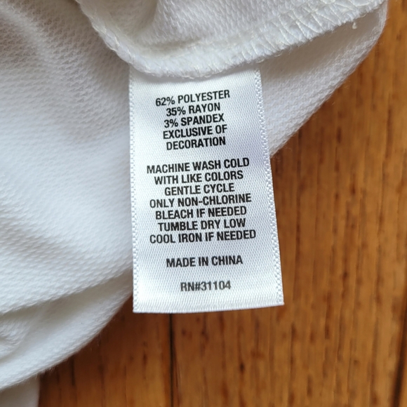 Cabana by Crown & Ivy White Top 3/4 Sleeve Sweatshirt 2X - Picture 5 of 8